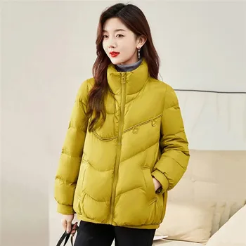 Осенне-зимняя хлопчатобумажная одежда, женские куртки, пальто со стоячим воротником для женщин, легкая верхняя одежда, Женское корейское пуховое пальто, топы, новинка