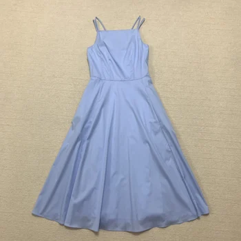 Новейший Трехцветный Однотонный пэчворк с высокой талией, Плиссированное Женское платье Миди, Элегантная женская одежда