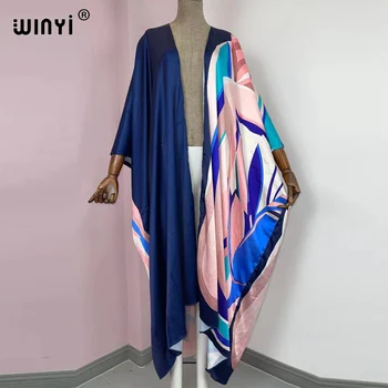 WINYI африканские платья для женщин, Женский кардиган, кимоно с вышивкой, Коктейльное Сексуальное Бохо, Макси, Праздничный Халат с рукавом 
