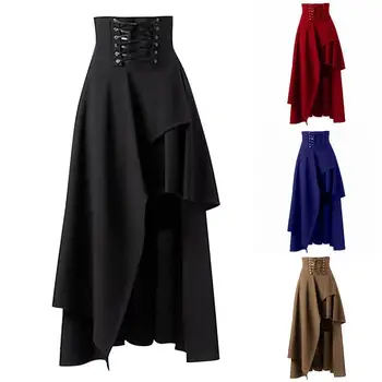 Юбка Макси, Винтажная юбка для косплея, мягкое дышащее платье Макси для женщин, идеальный костюм на Хэллоуин, наряд с неправильным подолом