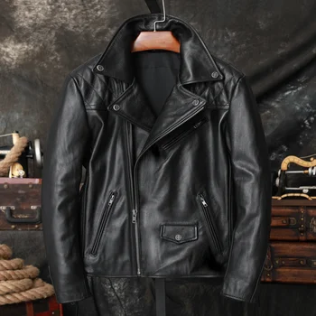 Гоночный костюм Harley может быть оснащен защитным снаряжением. Мужская мотоциклетная куртка из натуральной воловьей кожи с отворотами.