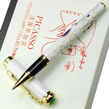 Шариковая ручка Picasso White & Golden Matel Roller для офиса, дома и школы Бизнес BR010