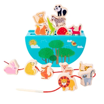 Деревянная детская игрушка Животные, игрушки для балансировки, деревянные игрушки для животных, игрушки для упражнений на координацию рук и ног, игрушки из бисера, детские игрушки для ЖКТ