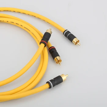 Пара Hifi Audio D102 MK III Посеребренный соединительный кабель Rca с позолоченным штекером RCA