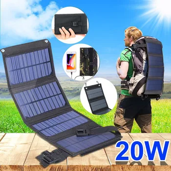 Складная солнечная панель 5 В 20 Вт блок питания для сотового телефона наружная водонепроницаемая usb-солнечная батарея солнечная зарядка для кемпинга аксессуары