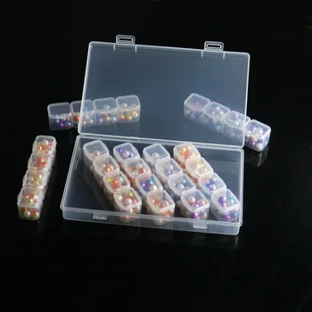 Инструменты для ногтей Коробка для хранения Косметики Упаковка ювелирных изделий 28 Прозрачная Съемная Коробка Для хранения ювелирных изделий Отделка Оптовая цена