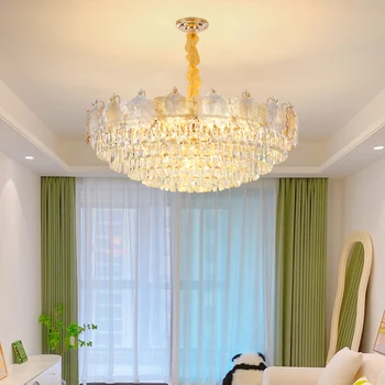 Современные светодиодные хрустальные люстры Luminaria, Круглая роскошная люстра для гостиной, Подвесной светильник, декор для ламп