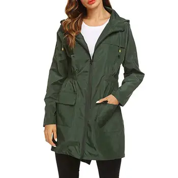 Модная женская уличная куртка, Женский тренч, Осенне-зимнее Пальто Для Скалолазания, Ветрозащитная водонепроницаемая длинная куртка с капюшоном