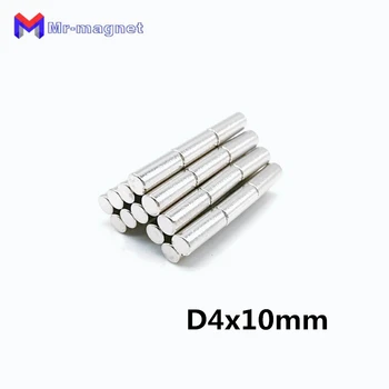 100шт Дешевые магниты NdFeB 4x10 мм 4x10 мощный магнит D4x10 постоянный магнит King D4X10mm высшего качества, магнит 4*10 D4*10