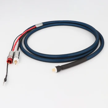 Высококачественный кабель Hi End OFC с посеребренным покрытием и экранированием 5DIN штекер для подключения к RCA U spade Аудио-Фоно-Тонармический кабель с проводом заземления