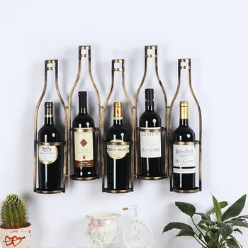 Держатель в европейском стиле, металлический винный стеллаж, настенный стеллаж для красного вина, настенный гостиная, столовая, барный шкаф, бутылка вина