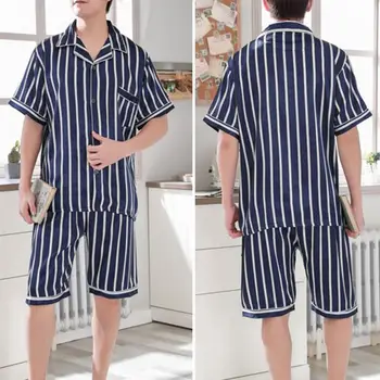 Повседневная современная мужская летняя одежда для отдыха, Пижамный комплект, Мужская ночнушка, Мягкая Защитная