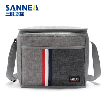 Водонепроницаемая джинсовая сумка для ланча SANNE 10L, утепленная алюминиевой пленкой внутри, термальный ланч-бокс для пикника на открытом воздухе CL802-3