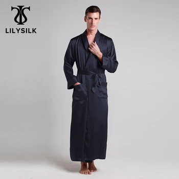 LILYSILK 100 Шелковый Халат Пижамы кимоно Мужчины 22 momme Contra Полная Длина Роскошная Натуральная Мужская Одежда Бесплатная Доставка
