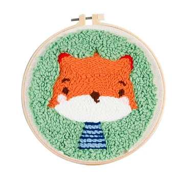 Набор для вышивания шерстяной пряжей Mr. Fox Poke, Перфорационная игла, материал 