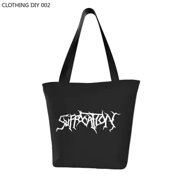 Кавайная печать Immolation Death Metal Suffocations, сумки для покупок, Холщовая сумка для покупок, сумка на плечо