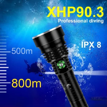 Новый XHP90.3 Мощный Фонарик для Дайвинга Xhp90 Перезаряжаемый Подводный фонарь IPX8 Водонепроницаемый Фонарь для Дайвинга Использовать 18650 или 26650