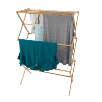 Портативная бамбуковая сушилка для одежды-складная и компактная для внутреннего/наружного использования От