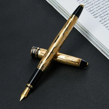 Роскошная золотая металлическая авторучка Picasso 901 с тонким пером 0,5 мм, чернильная ручка Amorous Feeling of Paris для офиса, бизнес-школы