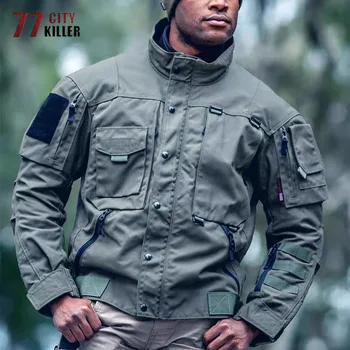 Тактические куртки-бомберы, Мужские повседневные куртки-карго с несколькими карманами, уличная боевая износостойкая куртка военного пилота, мужские топы