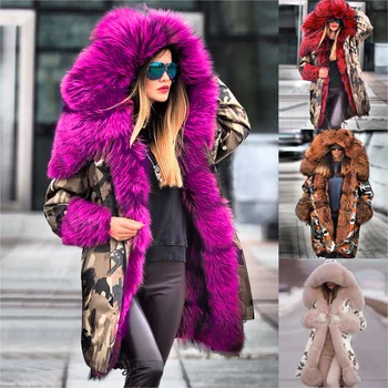 Хлопчатобумажная куртка зима 2023 женское теплое пальто с капюшоном шерстяной воротник хлопчатобумажное пальто пальто пальто