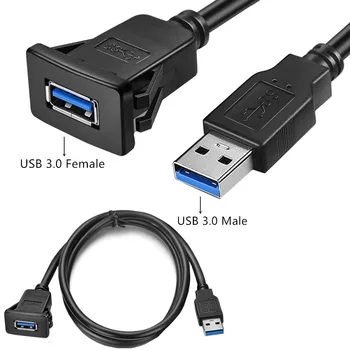 USB 3,0 Для Скрытого Монтажа USB-адаптер для док-станции для приборной панели, Удлинительный кабель для автомобиля, мотоцикла, DropshipUSB, кабель для панели с квадратным отверстием