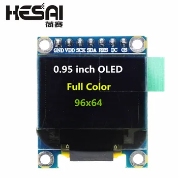 0,95-дюймовый полноцветный OLED-дисплей с разрешением 96x64 SPI, Параллельный интерфейс SSD1331, контроллер 7PIN