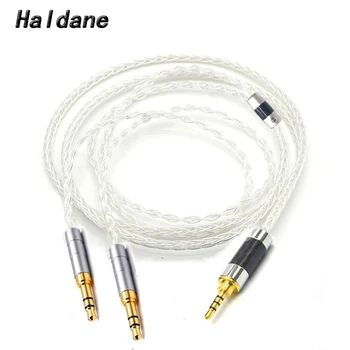 Монокристаллический Серебристый кабель для обновления наушников Haldane HIFI для Sundara Aventho/Focal Elegia/t1 t5p/D600 D7200/MDR-Z7 MDR-Z1R
