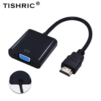 TISHRIC HDMI-совместимый адаптер VGA 1080P Цифро-Аналоговый Аудио Конвертер Male To Famale Для Портативных ПК TV Box Проектор