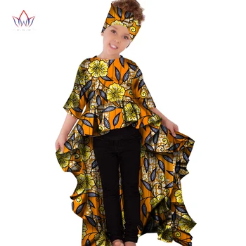 Детская Одежда в африканском стиле дашики, традиционные хлопчатобумажные платья в тон платьям с принтом Африки, детские BRW WYT152