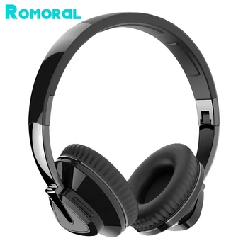 Romoral Складные беспроводные наушники Bluetooth 5.0, беспроводная спортивная гарнитура, встроенный микрофон с аудиокабелем 3,5 мм