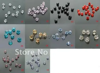 Оптовая продажа 500 шт 6 мм Ромб граненый кристалл DIY бусины Бесплатная доставка (10 цветов)