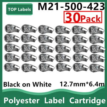 Картридж 30PK M21-500-423 Маркирует стойкую к растворителям этикетку для лаборатории, Штрих-код/ Маркировка печатных плат, Черное на белом