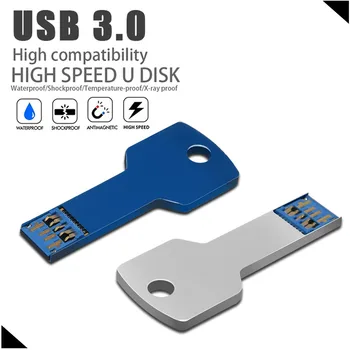 USB 3,0 быстрый флеш-накопитель 64 ГБ памяти 128 ГБ металлический флешка 4 ГБ 8 ГБ 16 ГБ 32 ГБ металлический ключ USB флэш-накопители 64 ГБ cle usb-накопитель ручка автомобиль
