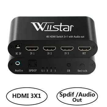 Адаптер аудиопреобразователя Wiistar 3 HDMI-HDMI SPDIF Аудио декодер HDMI с адаптером питания