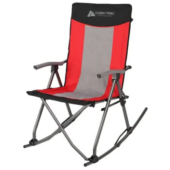 Походное кресло-качалка Ozark Trail, Красное походное кресло, пляжный стул, складной