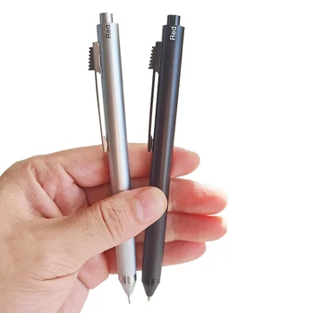 1шт 4 В 1 Разноцветные металлические Шариковые ручки 3 цвета Шариковая ручка 1 Автоматический карандаш Для школьных офисных письменных принадлежностей Канцелярские принадлежности