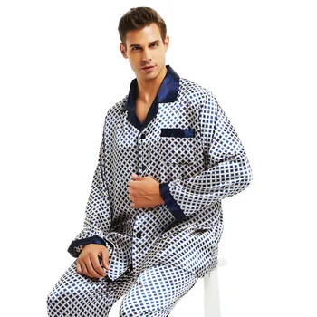 Мужской шелковый атласный короткий пижамный комплект, Пижамный комплект, пижамный комплект