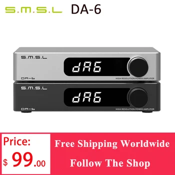 Мини Усилитель мощности SMSL DA-6 высокого разрешения DA6 Amp 70 Вт * 2 с дистанционным управлением