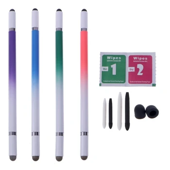 Универсальный 4 В 1 Стилус для рисования, планшет, ручка с емкостным сенсорным экраном, диск, тканевые наконечники для телефонов, смарт-планшеты