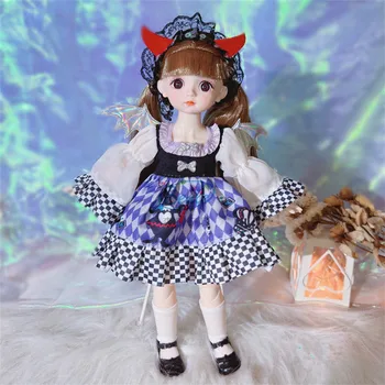 Новая Кукла Bjd 30 см, 6 очков, Модная Кукла Принцессы, Набор из 20 Суставов, Подвижные 3D Глаза, игрушка для девочек 