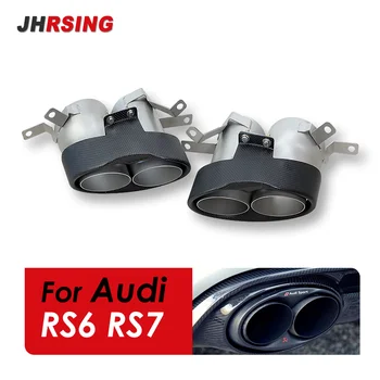 1 Комплект Выхлопных Наконечников Для Audi RS4 RS5 RS6 RS7 Автомобильные Аксессуары Из Углеродного Волокна Выхлопная Труба Глушителя
