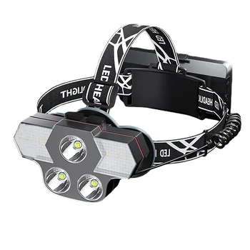 Новая фара наружного освещения T6 с сильным светом, светодиодная фара USB-зарядка 18650, многофункциональная фара для кемпинга, ночной рыбалки