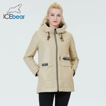 ICEbear 2023, Новая женская одежда для актрис, Модная куртка с капюшоном, ветрозащитное теплое весеннее пальто GWC22088I