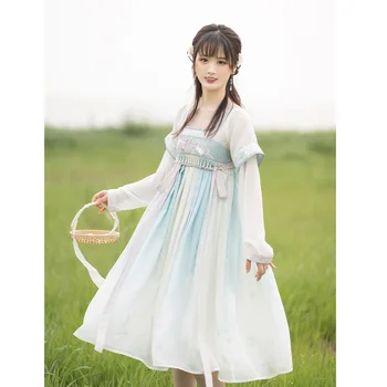 Оригинальное платье Hanfu в древнем стиле ChiXia, Женское летнее улучшенное милое платье для девочек, Винтажное Восточное женское карнавальное праздничное платье