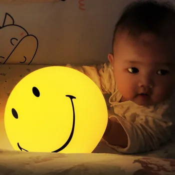 Теплый свет с улыбкой, 3-ступенчатая защита глаз, Ночная лампа, милое детское освещение, USB-зарядка, игрушечный шар, светильник, подарок на День рождения детям в помещении