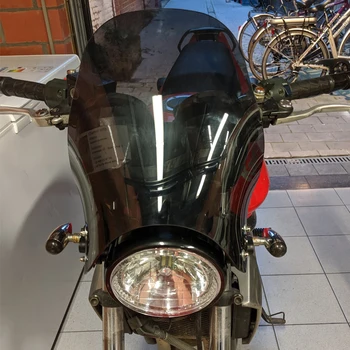 Лобовое стекло мотоцикла, круглая фара, уличные велосипеды, ветровое стекло для Honda cb400 cb750 Kawasaki Yamaha Suzuki sv650