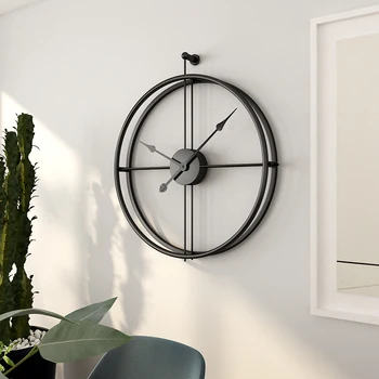 Большие Старинные Металлические Настенные Часы Современного Дизайна Для Домашнего Офисного Декора Подвесные Часы Классические Краткие Европейские Настенные Часы Дропшиппинг