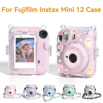 Для Fujifilm Instax Mini 12 Прозрачный чехол для камеры, защитная сумка для переноски, чехол с плечевым ремнем, сумка для хранения