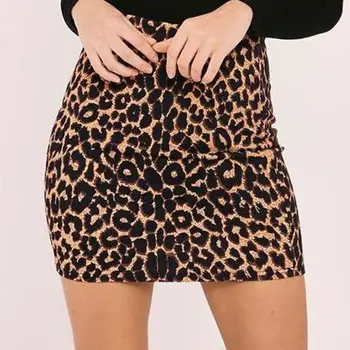 Лидер продаж, Женская леопардовая мини-юбка, Модное облегающее платье